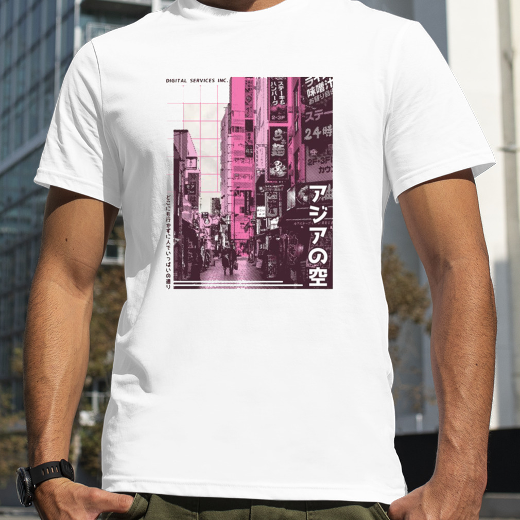 Digital Services Inc Japanese City Japanese Streetwear Photographic shirt