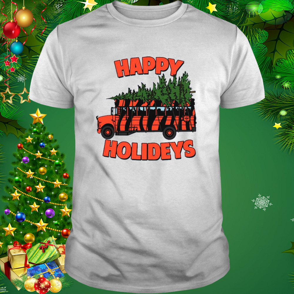 Cincinnati Bengals Bus Happy Holideys Christmas Shirt