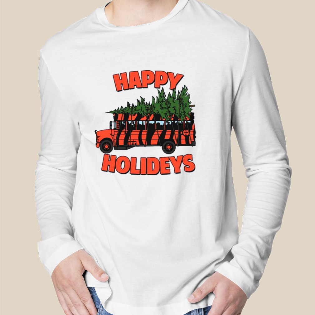 Cincinnati Bengals Bus Happy Holideys Christmas Shirt