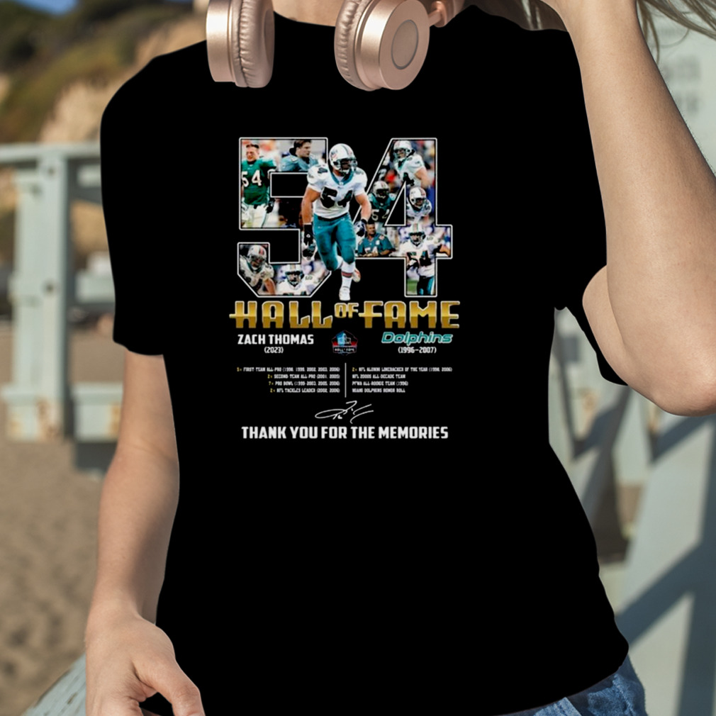 Miami Dolphins Hall Of Fame Zach Thomas 2023 Tshirt, Dolphins