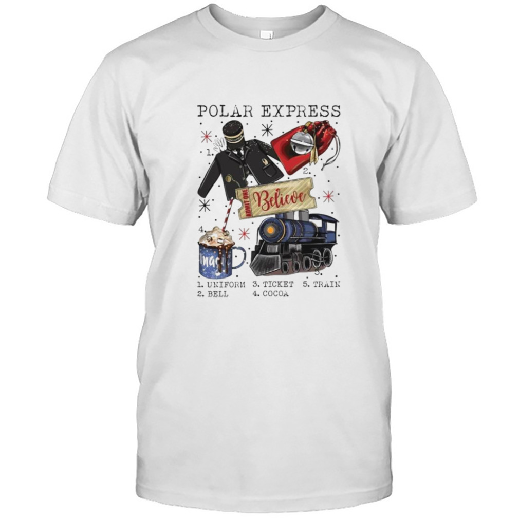 Polar Express believe uniform ticket train bell cocoa shirt