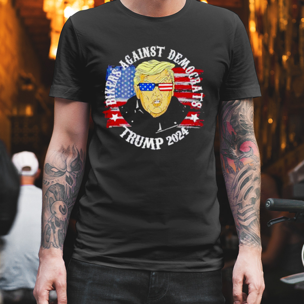 bikers against democrats Trump 2024 American flag shirt