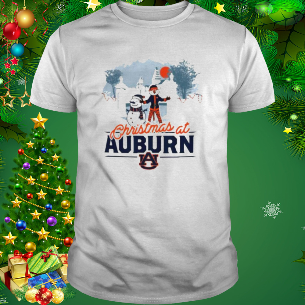 christmas at Auburn Aubie Claus and snowman shirt