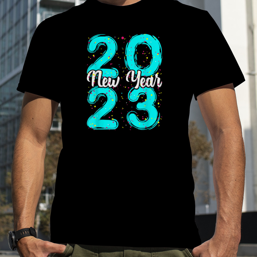 2023 New Year Confetti Design T-Shirt B0BNP8Y4N7