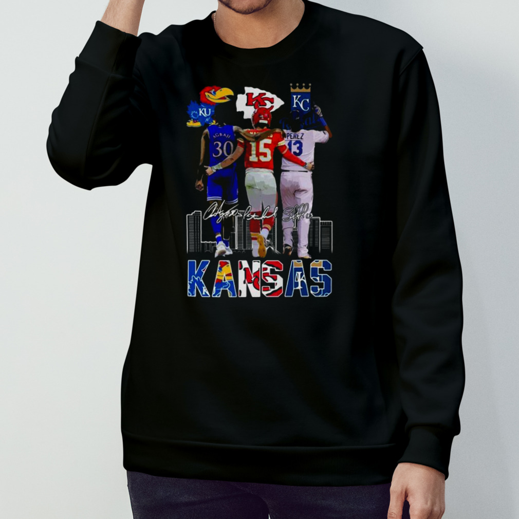 Kansas Jayhawks Ochai Agbaji Kansas City Royals perez kansas city Chiefs  signatures shirt - Guineashirt Premium ™ LLC
