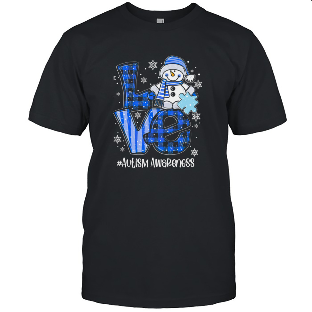Love Snowman Autism Awareness Christmas T-Shirt