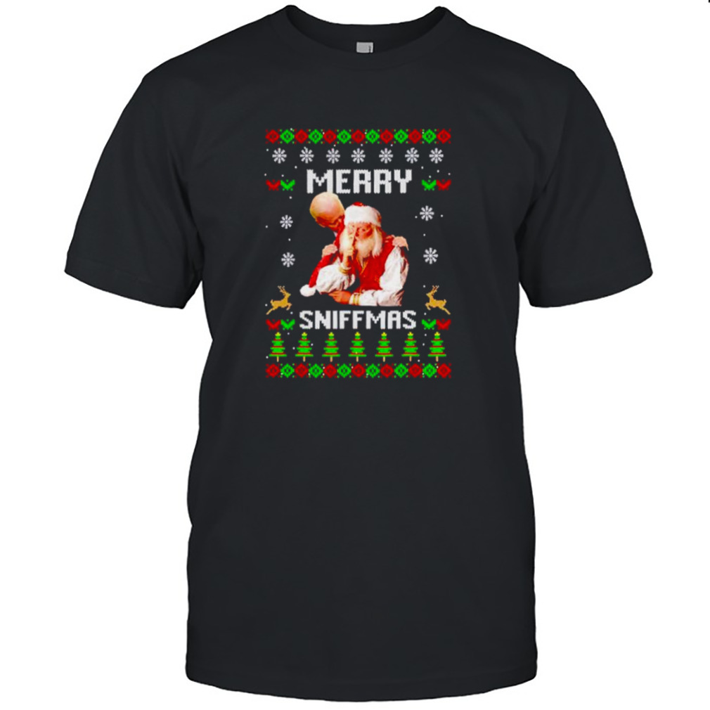 Merry Sniffmas Joe Biden sniff Santa ugly Christmas shirt