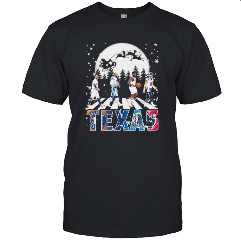 Texas Sports Abbey Road 2022 Merry Christmas Signatures Shirt