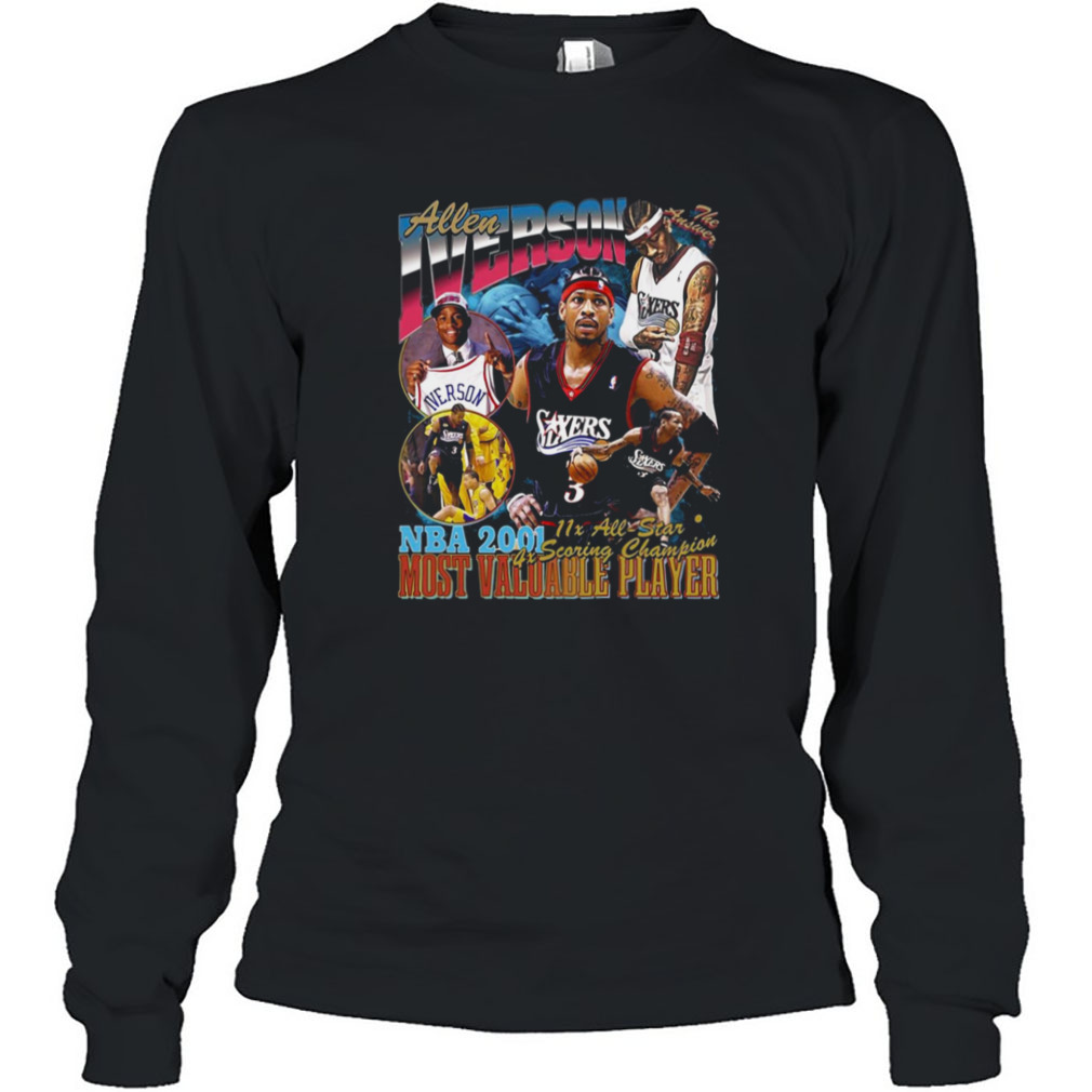 Allen Iverson The Answer Basketball Signature Retro 80s 90s Bootleg T-Shirt,  hoodie, sweater, long sleeve and tank top