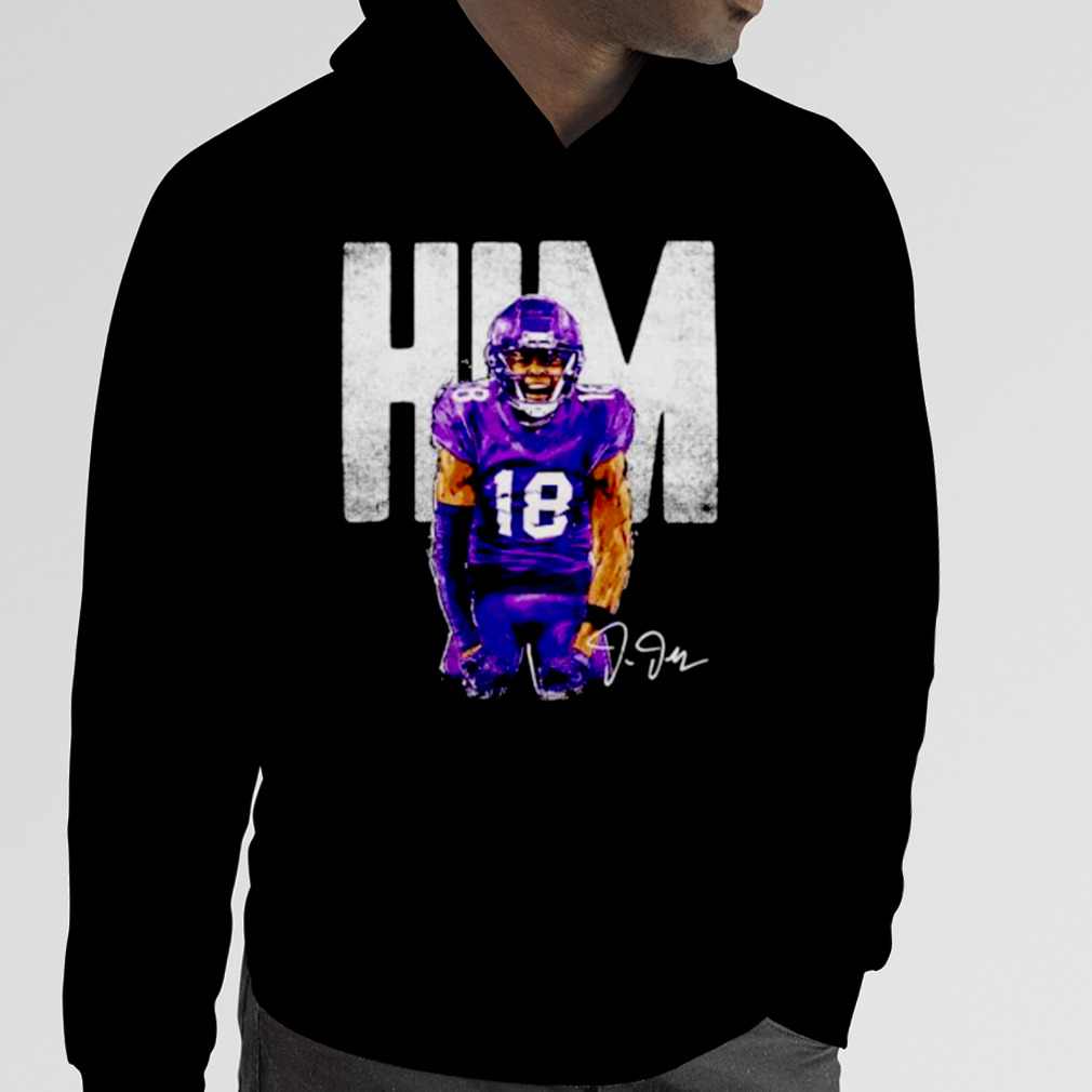 Original Justin Jefferson Minnesota Vikings Him Bold Signature T-shirt, Sweater, Hoodie, And Long Sleeved, Ladies, Tank Top