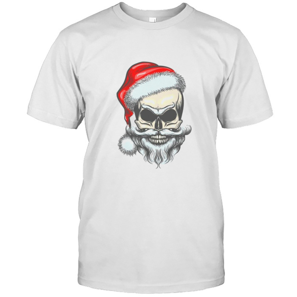 Bearded Vintage Skull Santa Claus Christmas Pajama Gift shirt