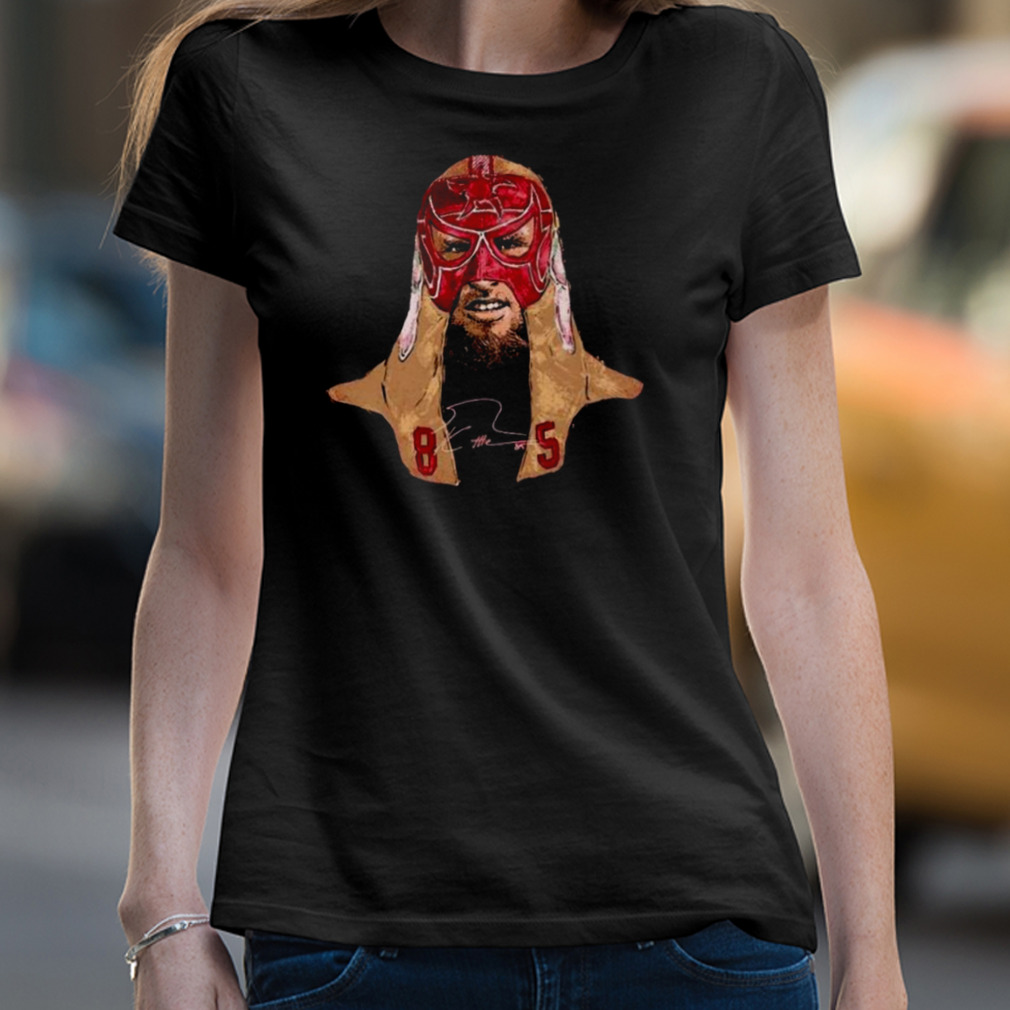 George Kittle San Francisco Luchador Mask Portrait Signature T