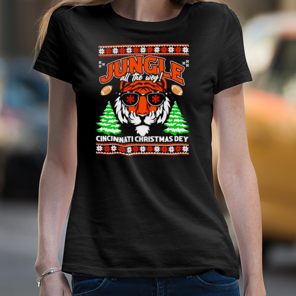 Jungle All The Way Cincinnati Christmas Dey Cincinnati Bengals Ugly Christmas  Shirt - Guineashirt Premium ™ LLC