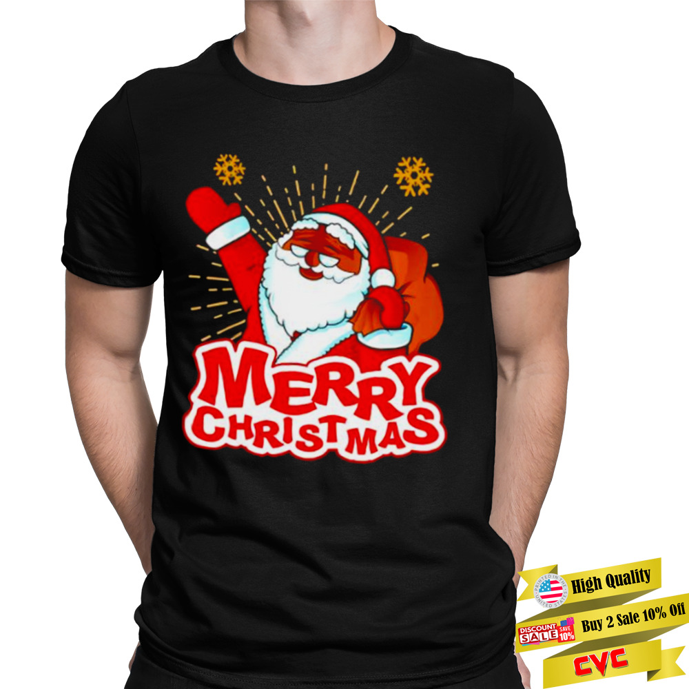 Awesome joyful black Santa Claus Merry Christmas shirt