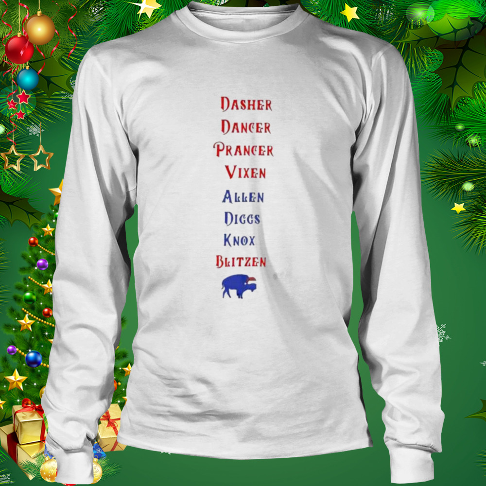 Dasher dancer prancer vixen allen diggs knox blitzen buffalo bills 2022  shirt, hoodie, sweater, long sleeve and tank top