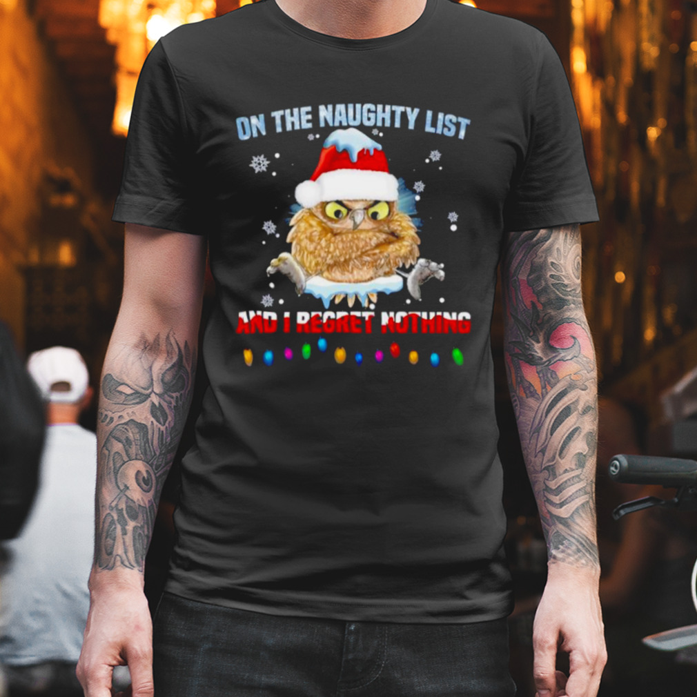 Owl On The Naughty List And I Regret Nothing Merry Christmas Shirt