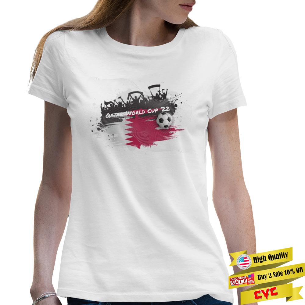 QATAR WORLD CUP 2022 FOOTBALL shirt 2 Premium Ladies T-shirt
