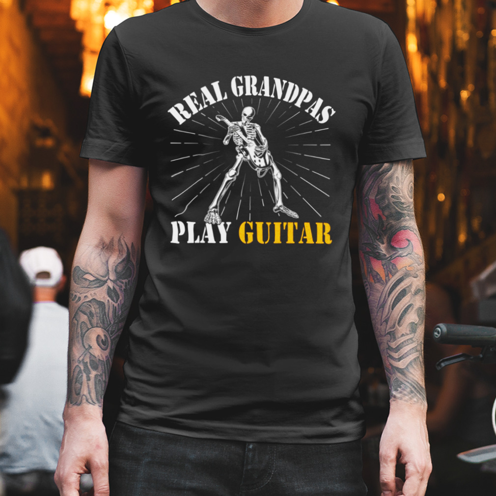 Retro Vintage Real Grandpas Play Guitar Skeleton Funny Vintage Guitarist Grandpa shirt