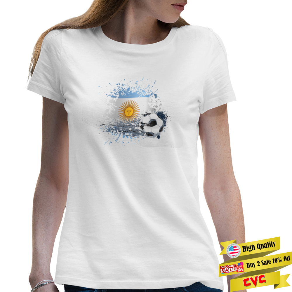 WORLD CUP 2022 ARGENTINIAN FLAG TEXTLESS shirt 2 Premium Ladies T-shirt