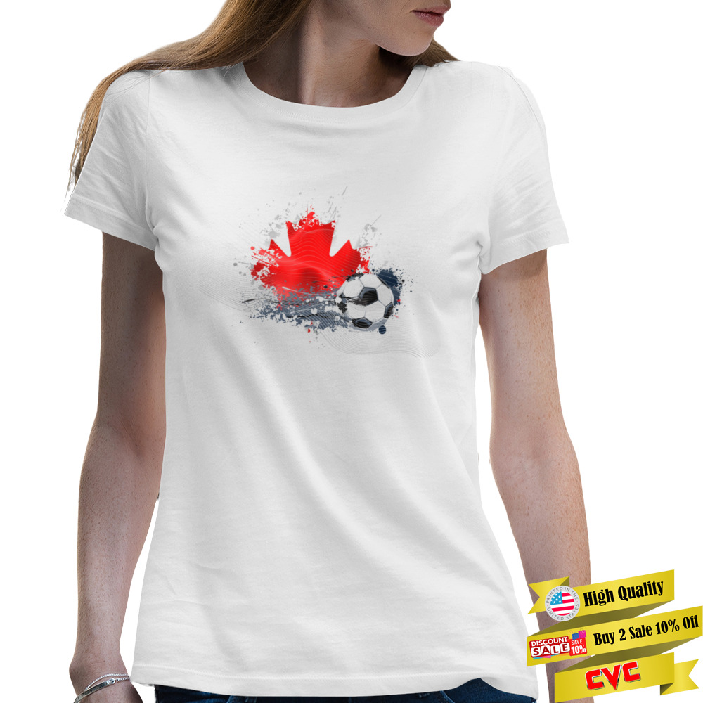 WORLD CUP 2022 CANADIAN FLAG TEXTLESS shirt 2 Premium Ladies T-shirt
