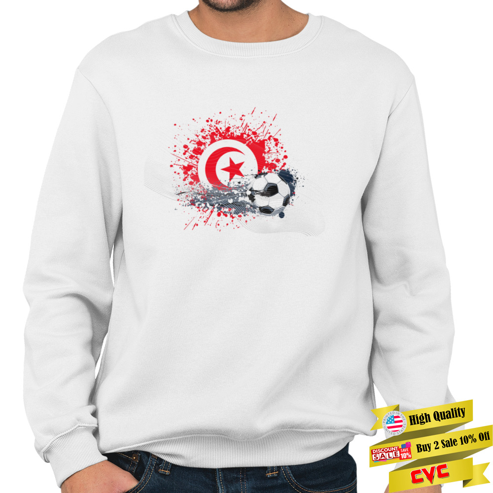 WORLD CUP 2022 FLAG OF TUNISIA TEXTLESS shirt 5 Crewneck Sweatshirt