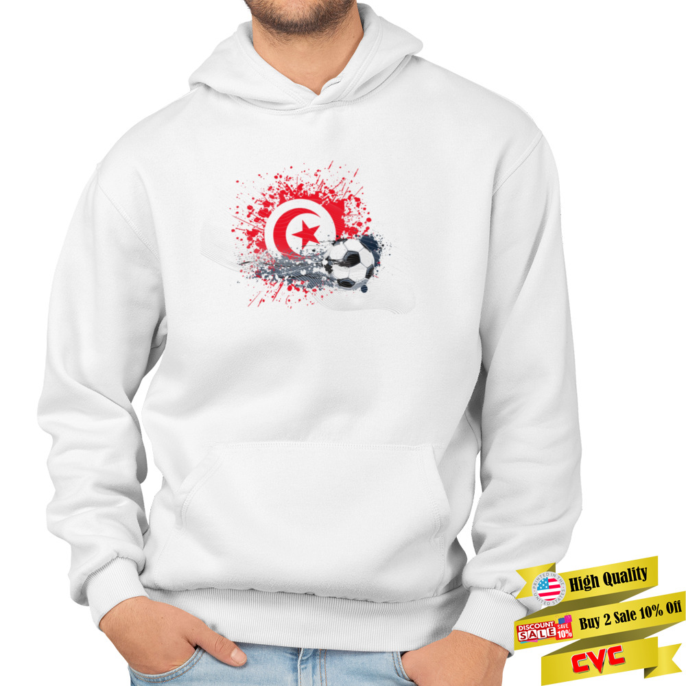 WORLD CUP 2022 FLAG OF TUNISIA TEXTLESS shirt 4 Unisex Hoodie