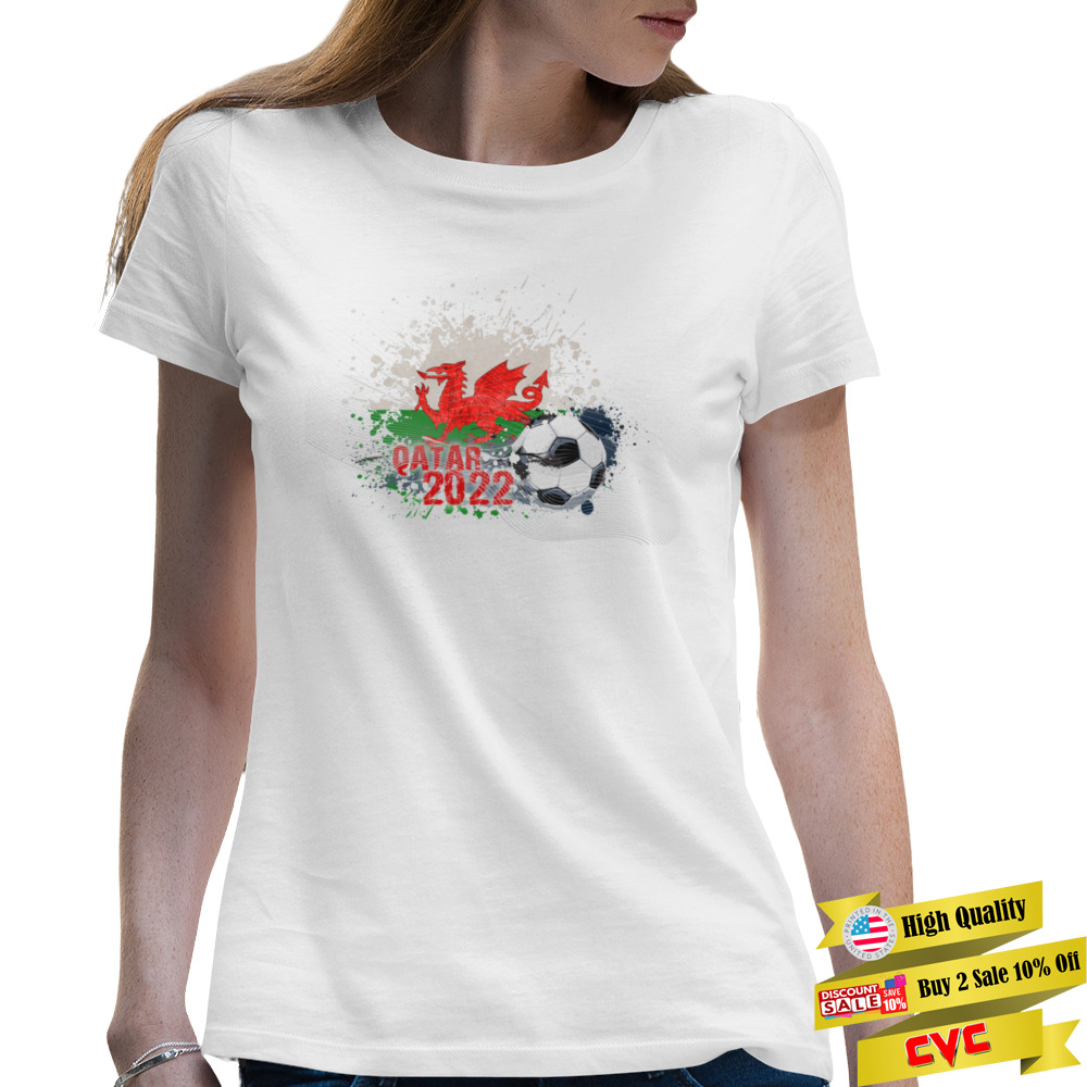 WORLD CUP 2022 WELSH FLAG shirt 2 Premium Ladies T-shirt