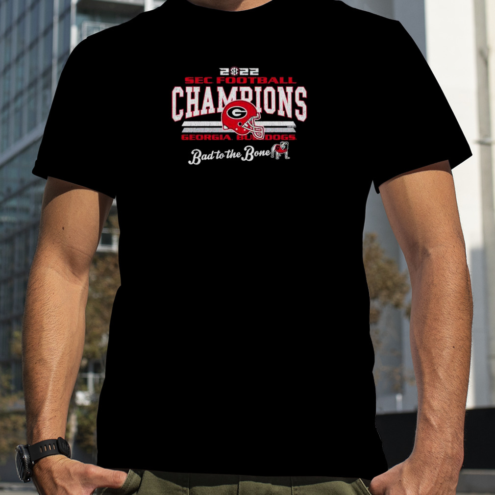 Bad to the Bone Georgia Bulldogs 2022 SEC Football Conference Champions Stripes T-Shirt