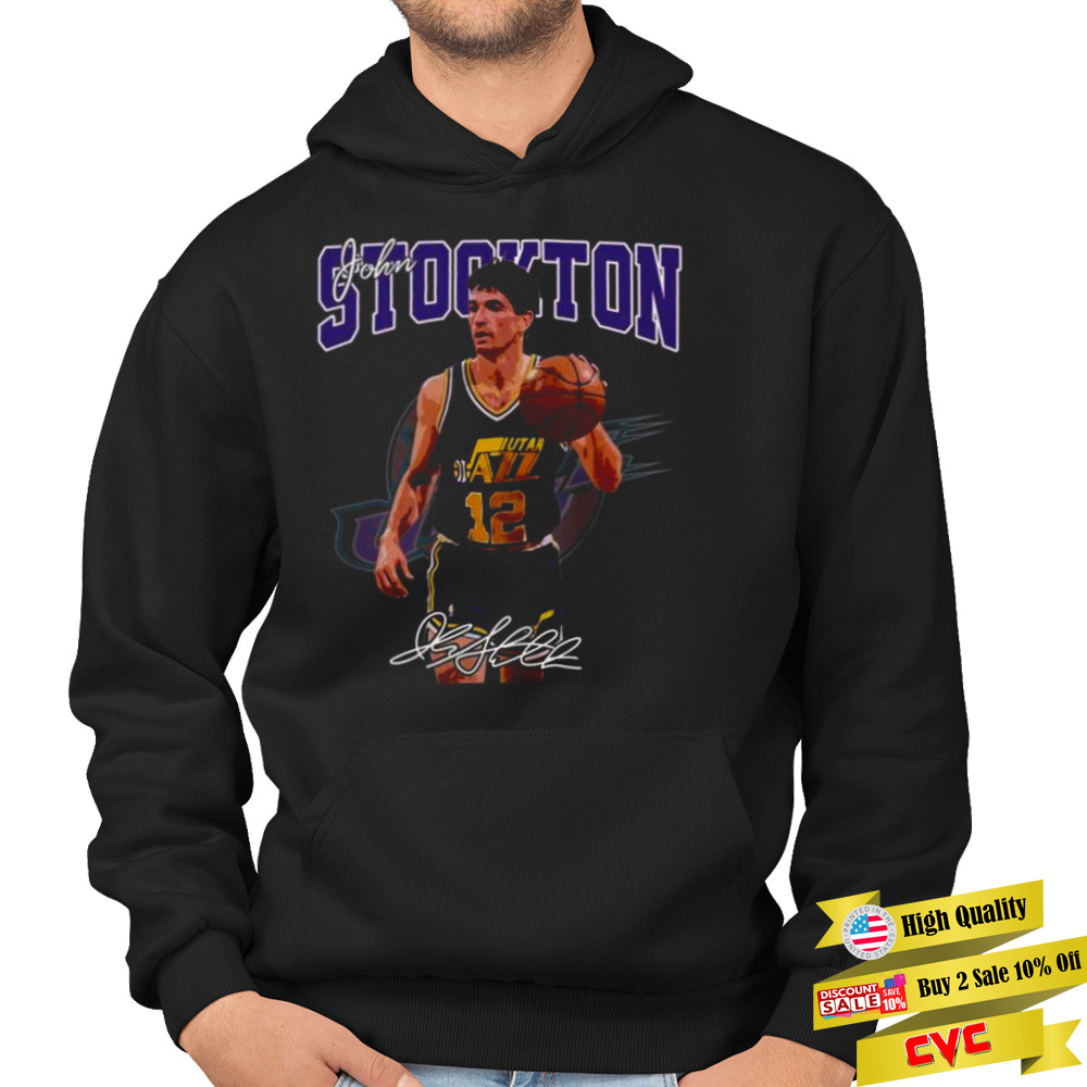 Basketball Signature John Stockton Legend signatures shirt 4 Hoodie