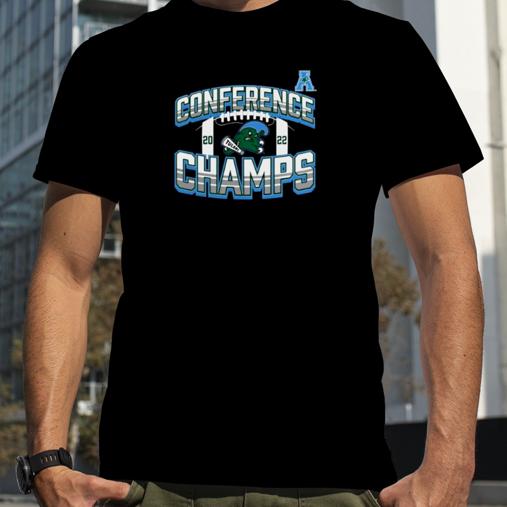 Tulane Green Wave 2022 AAC Football Conference Champions Icon Bold T-Shirt