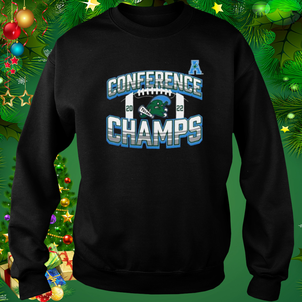 Tulane Green Wave 2022 AAC Football Conference Champions Icon Bold T-Shirt 5 Sweat tshirt
