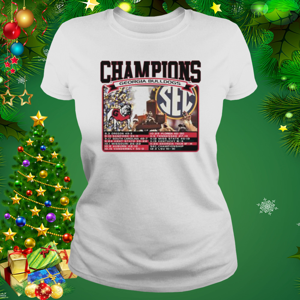 Georgia bulldogs 2022 sec football conference champions recap shirt 2 Women's shirt
