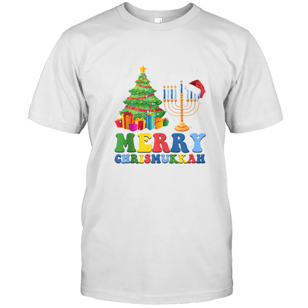Holidays Merry Chrismukkah Happy Hanukkah Christmas Santa Hat shirt