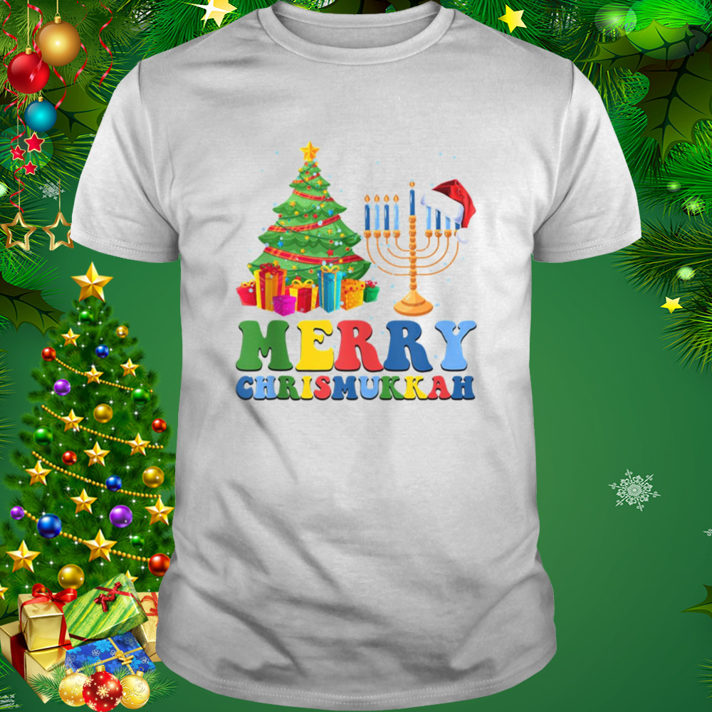Holidays Merry Chrismukkah Happy Hanukkah Christmas Santa Hat shirt 1 Unisex shirt