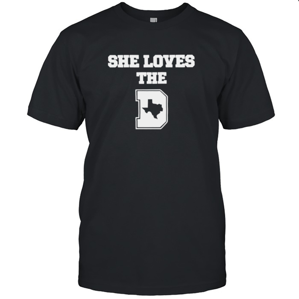 She loves the Dallas Cowboys Texas map shirt
