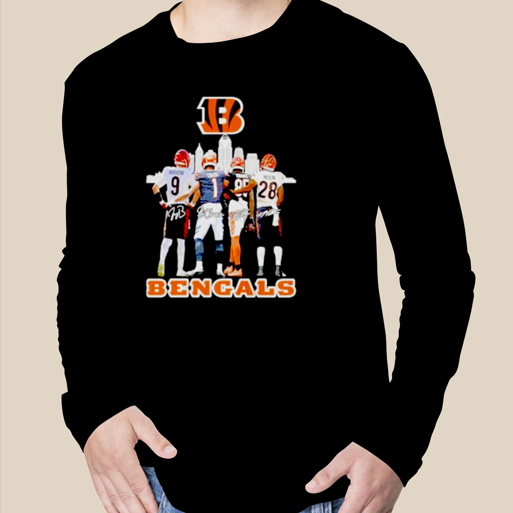 The Bengals Tee Higgins Joe Mixon Ja'marr Chase Joe Burrow Abbey Road  signatures shirt, hoodie, sweater, long sleeve and tank top