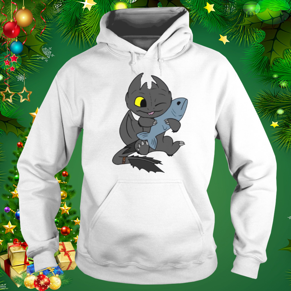 Cute Toothless And A Fish How To Train Your Dragon shirt 4 Hoodie shirt