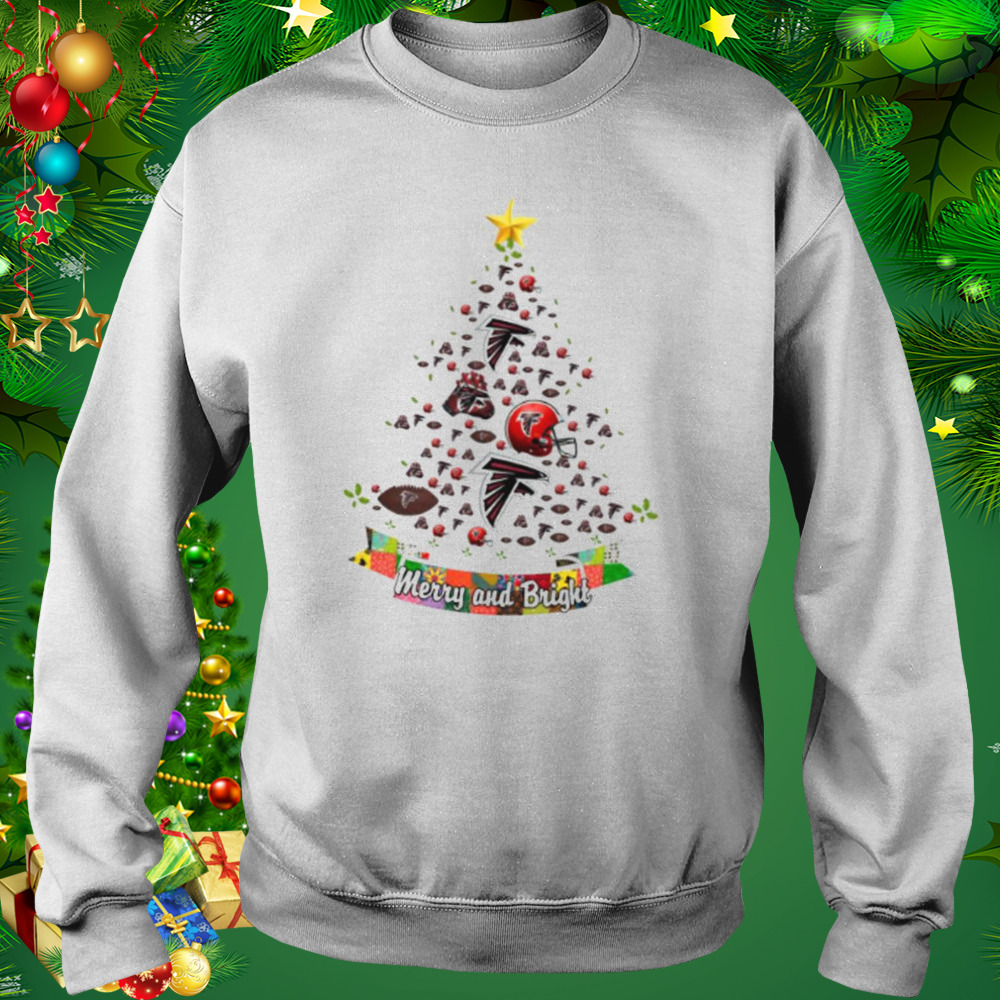 Merry And Bright Atlanta Falcons NFL Christmas Tree 2022 Shirt 5 Sweat shirt