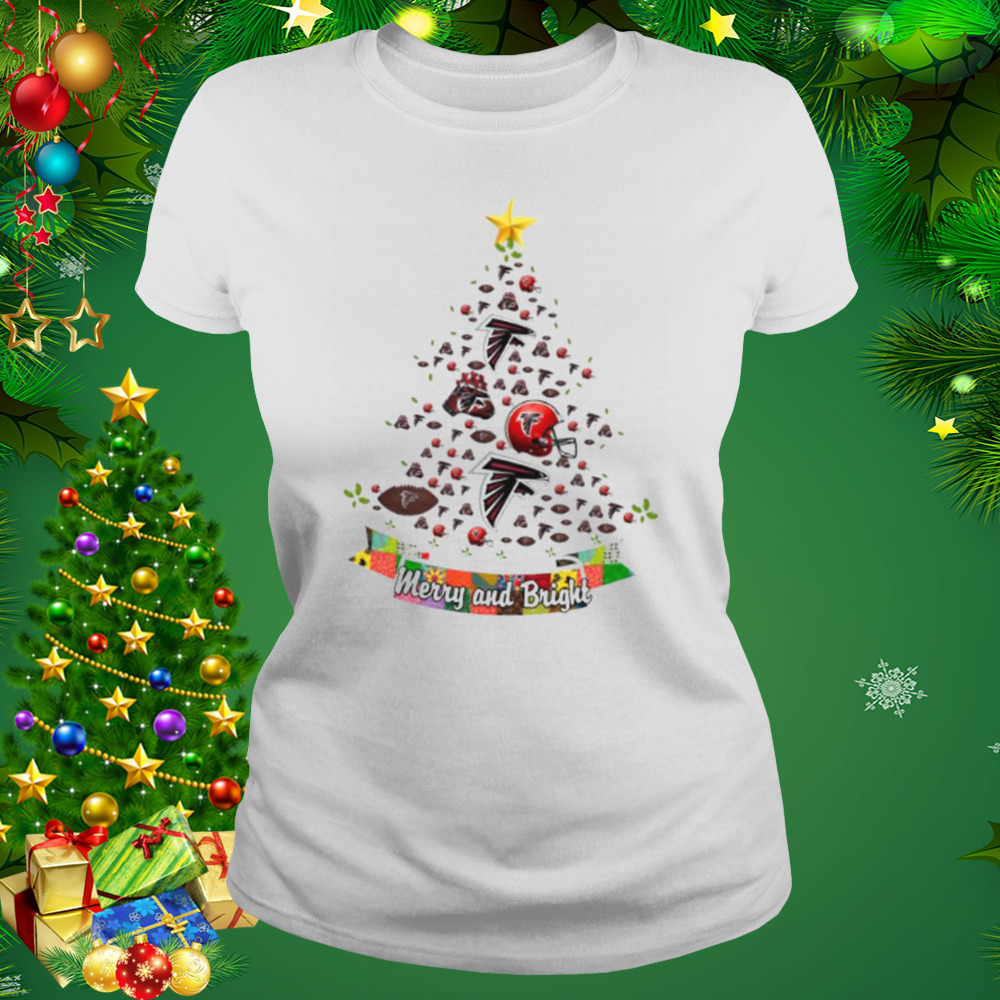 Merry And Bright Atlanta Falcons NFL Christmas Tree 2022 Shirt 2 Women's shirt