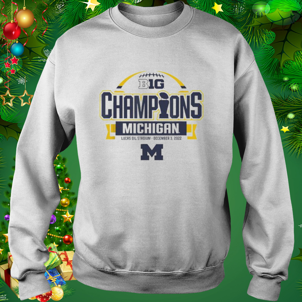 Michigan wolverines big ten champs 2022 locker room white shirt 5 Sweat shirt
