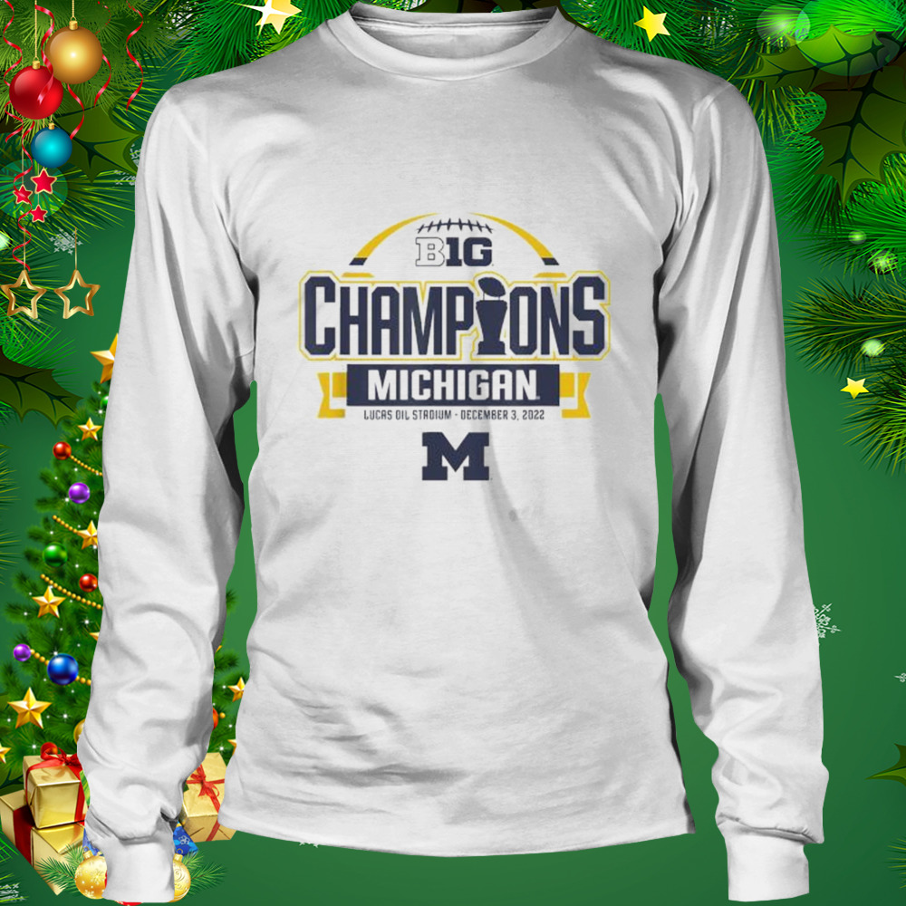 Michigan wolverines big ten champs 2022 locker room white shirt 3 Longsleeve shirt