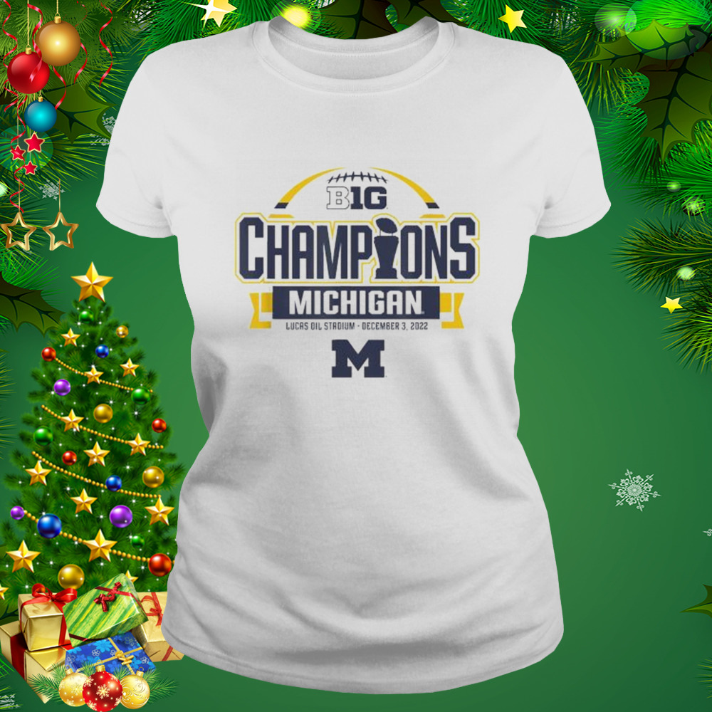 Michigan wolverines big ten champs 2022 locker room white shirt 2 Women's shirt