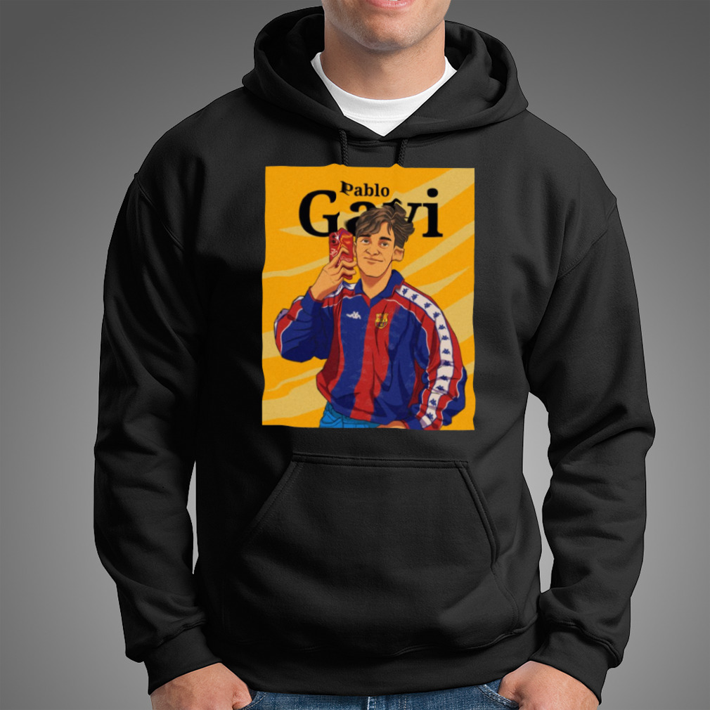 Pablo Gavi cartoon design selfie handsome shirt, hoodie, sweater