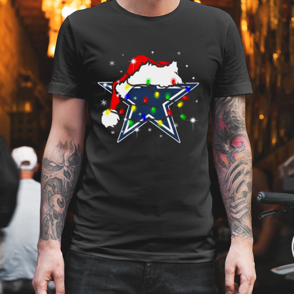 Santa Dallas Cowboys Logo Lights Christmas shirt Archives - Trend