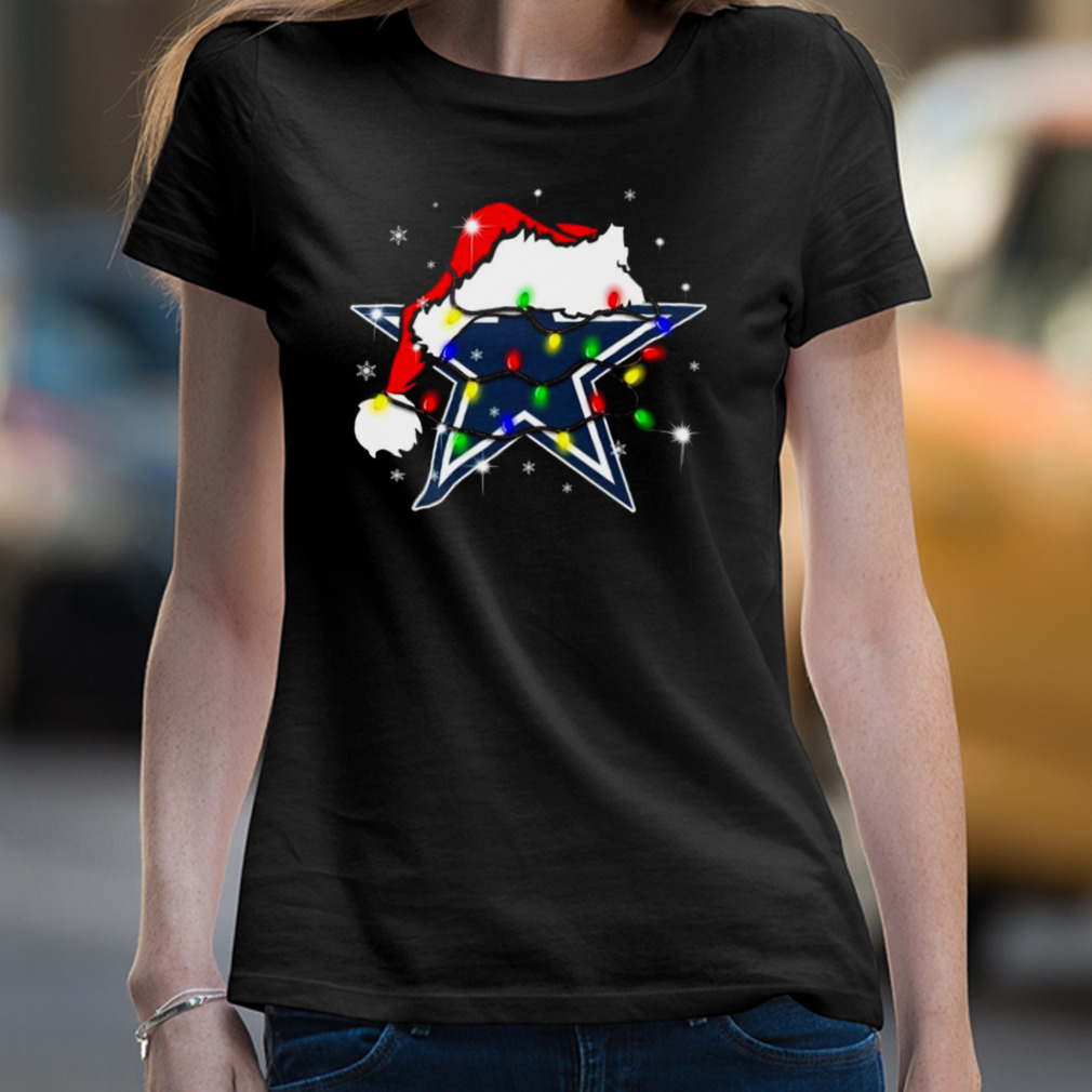 Santa Dallas Cowboys Logo Lights Christmas shirt