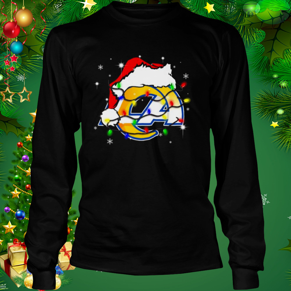 Santa Los Angeles Rams Logo Lights Christmas shirt - Wow Tshirt Store Online