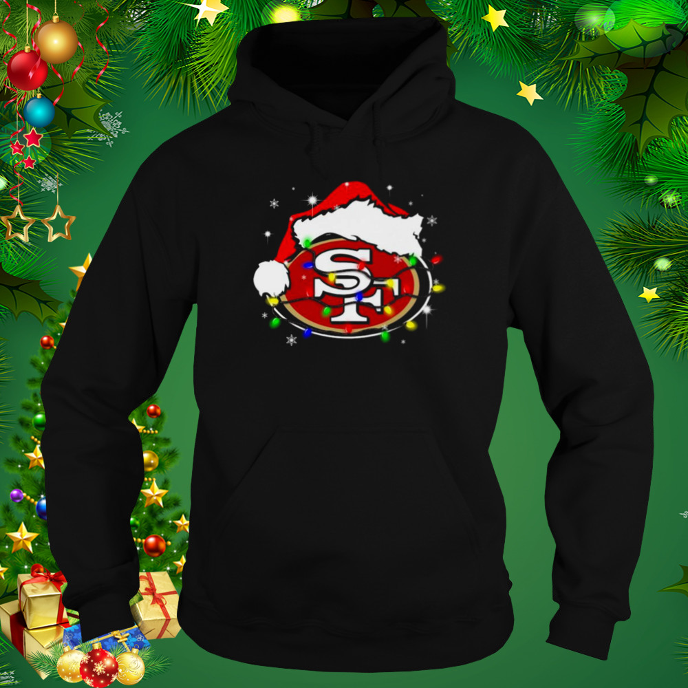 Santa San Francisco 49ers Logo Lights Christmas sweatshirt, hoodie