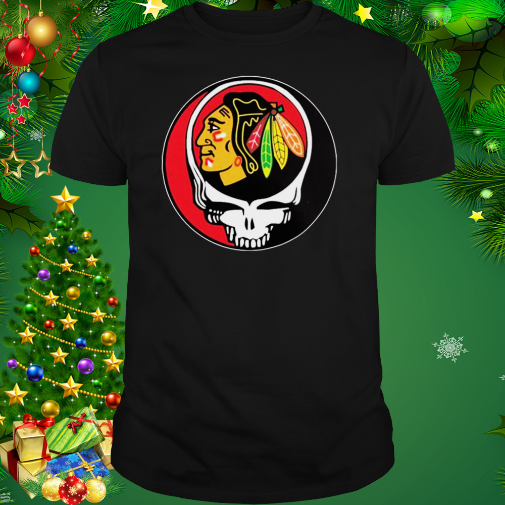 Chicago Blackhawks Grateful Dead Steal Your Face Hockey NHL Shirt