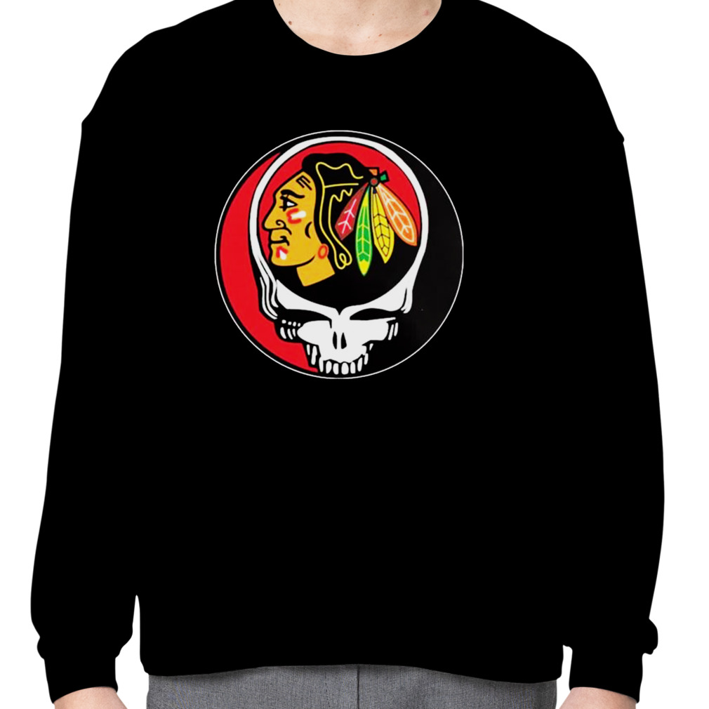 Chicago Blackhawks Grateful Dead Steal Your Face Hockey Nhl Shirt
