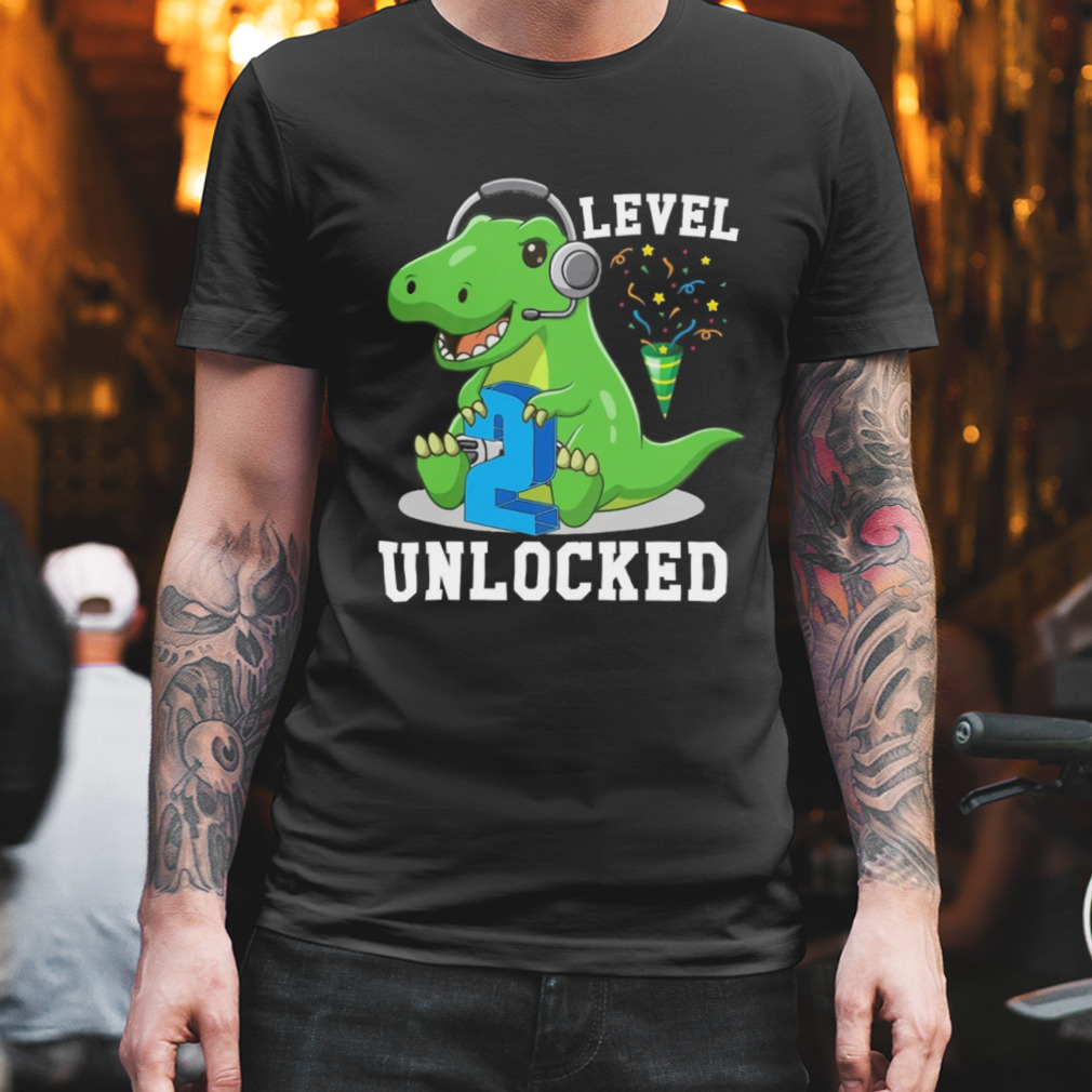 Personalized Level Unlocked T-Rex Rawr Dinosaur Birthday Shirt
